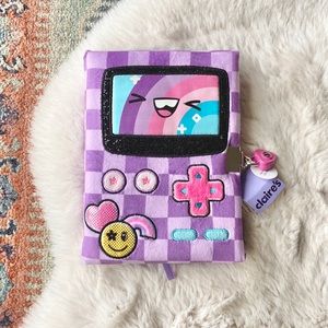 Claire’s lock diary gameboy video game notebook journal purple plushie girls